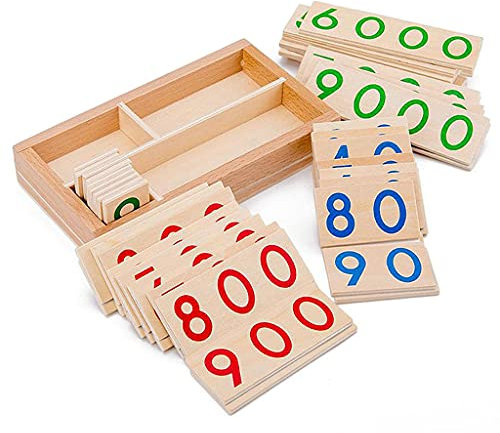 Sharplace Holz Nummer KarteikarteniKarteikartenn 1 9000 Entwicklung Montessori Lernen
