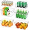 Finew Fridge Storage Organisers - 6 Pack (4 Large & 2 Small) Clear Refrigerator Storage Boxes with Handle, Stackable Fridge Organizers for Cupboard, Kitchen, Pantry - BPA Free Containers