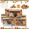 JOKILY 12 Stück Weihnachts Kekskästen Boxen, Donut-Geschenkboxen Weihnachten Geschenkboxen Kuchen-Kästen mit Sichtfenster für Bäckerei Schokolade Pralinenschachtel Verpackung, 22 x 15 x 7CM