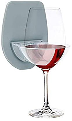 Tragbare Silikon Weinhalter Weinglashalter Mit Starker Saugkraft, Für Das Bad Dusche Rotwein-Glas-Halter Für Dekor Haus Multifunktionaler Weinglashalter (grau)
