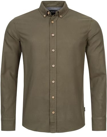Indicode Herren Riverside Hemd kariert mit Button-Down-Kragen | Herrenhemd Männerhemd Army, XL