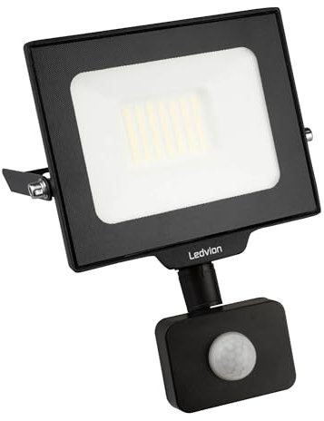 Ledvion - LED Flutlichter mit Bewegungsmelder, 30 Watt, 6000K, 3600 Lumen, IP44, Mit Schnellanschluss & 2 Jahre Garantie