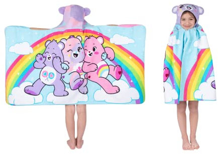 Franco VCCUIOB Care Bears Bath/Pool/Beach Soft Cotton Terry Hooded Towel Wrap, 24 in x 50 in, by Kids