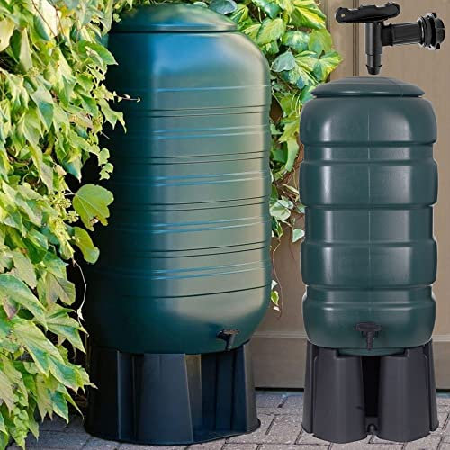 Water Butt Set with Stand Diverter & Tap Garden Waterbutt Barrel Rain Water Collector 100L, 230L & 250L (100 Litre)