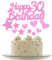 Personalised Happy 30th Birthday Cake Toppers Pink Cake Decorations for Women,Her,Lady 30th Birthday Cake Cupcake Topper, Glitter Cakes Banner Decoration for 30 Birthday Anniversary Party Supplies