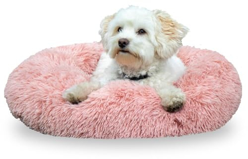 HKM Fluffy Hundebett, Hellrosa, 100 x 25 cm
