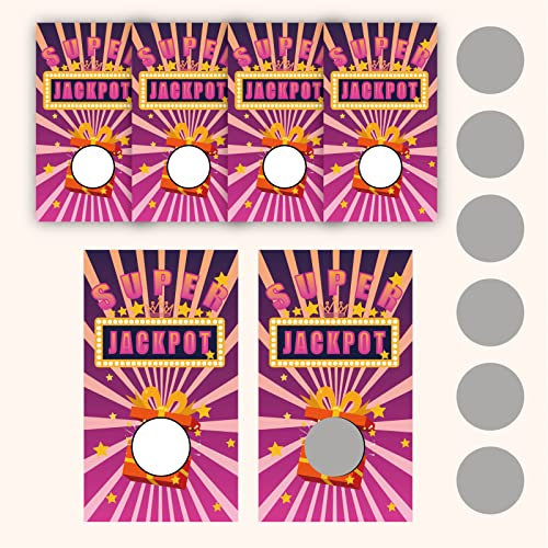 craspire 120 Sets Rubbelkarten Mit Rubbelaufklebern Super Jackpot Lustige Rubbelkarten Und Aufkleber DIY Gutscheinkarten, Überraschungs-Grußkarte Für Geburtstags-Urlaubsgutscheine