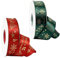 20 Yards Schleifenband Weihnachten, 2 Rollen Weihnachtsbänder Grün/Rot Geschenkband Weihnachten, 20mm Breite Satinband mit Weihnachtsmotiv für Geschenk Weihnachtsbaum Dekoration (10 Yards/Rollen)