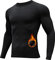 HOPLYNN 1er Kompressionsshirt Herren Langarm Thermo Unterwäsche Innenfleece Funktionsshirt Schwarz L