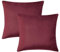 Federe per cuscini in velluto Hafaa, confezione da 2, color bordeaux, decorative, quadrate, per divano, camera da letto, con cerniera invisibile, 45 x 45 cm