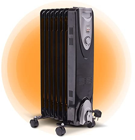 Johannson Ölradiator 1500 Watt Leistung | Mobiler Heizkörper mit 7 Elementen | Heizung mit Überhitzungsschutz | Elektroheizkörper | Heizkörper Elektrisch mit 3 Heizstufen | Radiator mit Thermostat
