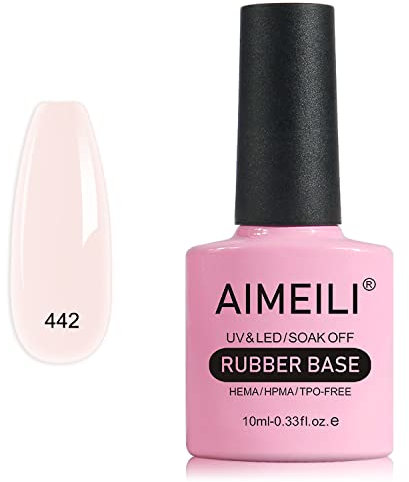 AIMEILI Rubber Base Gel Soak Off UV LED Rubber Base Coat Nägel Unterlack Gel Nagellack Maniküre 10ml (442)