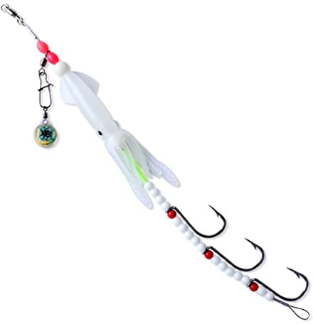 Weiche künstliche Gummi-leuchtende UV-Tintenfisch-Jigs Angelköder für Meeresangeln, Schleppen, Wobbler, Köder, Angelzubehör, Angelhaken, Salzwasser
