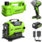 Greenworks 24V 3-pcs Power Tool Combo Kit: 24V Cordless Car Jack,Tire Inflator, Impact Wrench, Includes 4.0Ah Battery & Charger