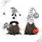 Halloween Deko Wichtel Figuren Zwerg Plüschdekor,Handgemachte Skandinavischer Gesichtslose Puppe Schwedische Tomte Tischdeko Dwarf Ornament Geschenke für Halloween Dekorationen (2 Stück,Spinne)