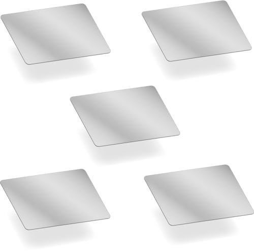 MAGATI Handspiegel - doppelseitiges, ultraflaches, kompakter Spiegel aus Kunststoff für Geldbörse und Tasche, Kleiner Kosmetikspiegel,Schminkspiegel 8x5.5cm, 5 Stück