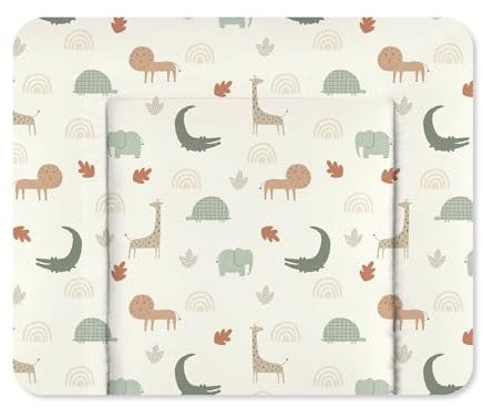 Julius Zöllner Wickelauflage Softy 75x75 cm - Wickelunterlage - wasserdicht und abwischbar - Made in Germany – Oeko-Tex Standard 100 – Wild Friends Allover