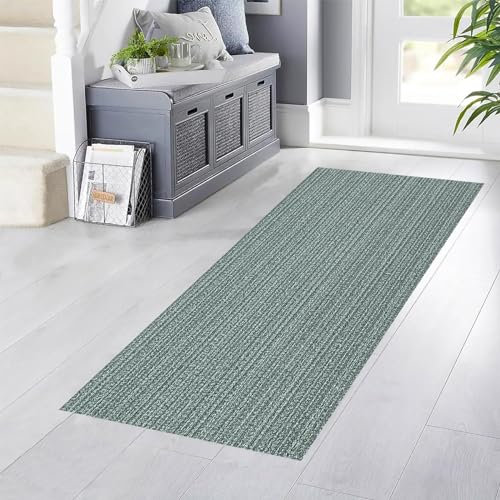 YANHONG Handwebteppich Läufer Teppich 40 x 170 cm Wetterfest rutschfest Waschbar Flurteppich - Küchenläufer - Wohnzimmer mit Anti-Rutsch Unterseite für Küche, Flur & Wohnraum, Blau A