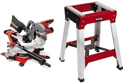 Einhell Akku-Zug-Kapp-Gehrungssäge TE-SM 36/10 L Li-Solo Power X-Change (36 V, 254 mm Sägeblatt, 3800 min^-1, Schnittlinien-Laser, ohne Akku, inkl. Untergestell)