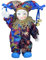 Fenteer Porzellan Clown Puppe, Halloween-Ornament, Antike Puppe, Bemaltes Gesicht, Lustige Narren-Puppe, Puppe für Souvenirs, Festival