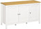 HOMCOM Aparador Armario de Cocina con 3 Puertas Buffet de Salón con Estantes Ajustables para Comedor Estilo Moderno 120x40x70 cm Blanco