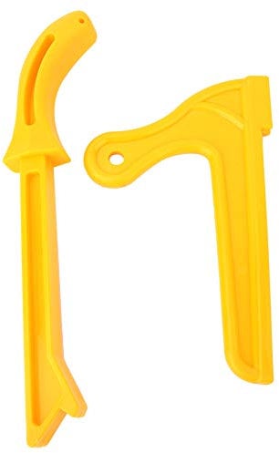 Woodworking Push Stick, 2pcs Yellow Plastic 2-in-1 Wood Saw Push Stick Set for Router Table, Band Saw, and Jointer with Sturdy Body Construction and Comfortable Grip