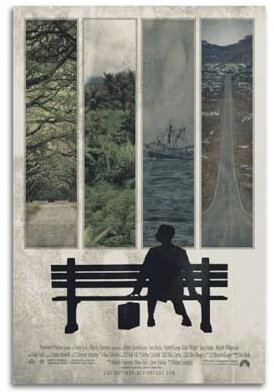 Generisch Forrest Gump Poster, Wandkunst, Dekor, Leinwandposter und Drucke für Zimmer, ästhetisch, 30 x 45 cm, ungerahmter Stil
