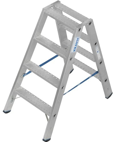 KRAUSE | Alu-Stufenstehleiter | mit R13-Rutschhemmung | beidseitig begehbar | 2x4 Stufen