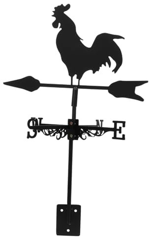 KONTONTY Windfahne Gartenstecker Aus Metall Wetterfahne Für Draußen Windrichtungsanzeiger Retro