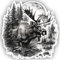 Samunshi® Elch in Wald Szene Aufkleber Fantasy Bäume Wohnmobil Aufkleber für Motorrad Fahrrad Roller oder Camper Camping Wohnwagen Mountainbike Rennrad Sticker 20x20cm