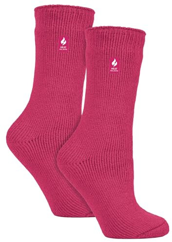 HEAT HOLDERS 2 Pack Ladies Thermal Socks Warm Winter Socks for Womens | Ladies Original Socks (4-8, Raspberry)