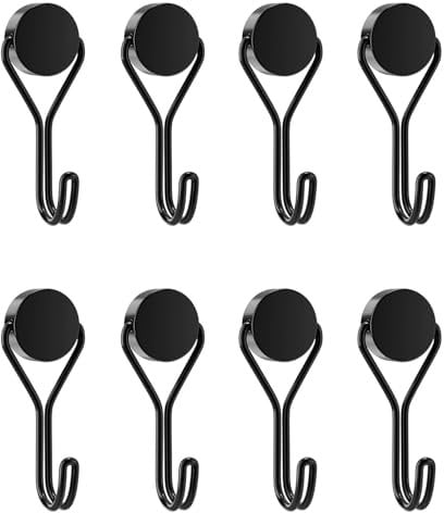 EUZUXU 8 Pezzi Ganci Magnetici, Ganci Magnetici Potente, per Cucina, Gadget, Camera da Letto, Armadietti, Ufficio, Frigoriferi, Appendere luci Decorative