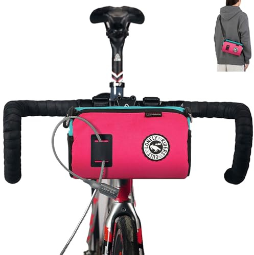 YSUJUAN Fahrrad-Lenkertasche, wasserdichte Fahrrad-Fronttasche mit Schultergurt, Lenkertaschen für Fahrräder, Fahrradtasche, Rahmentasche, Fahrradaufbewahrungszubehör (Wassermelonenrot, 1,5 l)