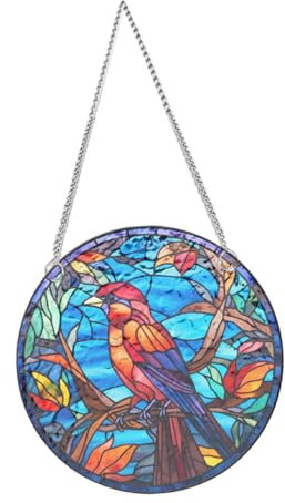 ANDRESLAD Tyu526-s Buntes Glasdekor Vogel Acryl Dekoratives Hängedekor Für Den Außenbereich Für Zuhause