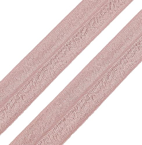 1m Einfassband 20mm hochelastisch 44% Elastan gefalzt Meterware Faltgummi Schrägband Farbwahl, Größe:20mm, Farbe:altrosa