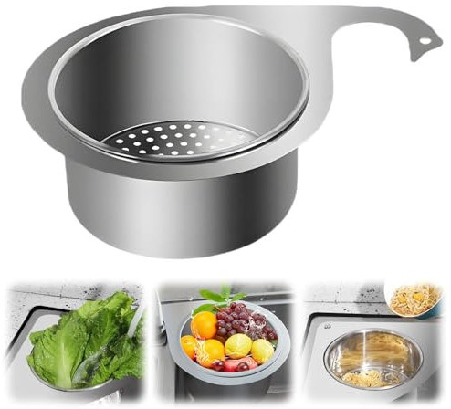 Stainless Steel Swan Sink Strainer Basket, Passoire de cuisine en inox, 2024 New Panier à Filtre en Acier Inoxydable en Forme de Cygne pour Évier, Passoire d'angle pour Fruits Et Légumes (M)