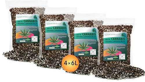 Garten Lux Premium Cannabis Erde 4-Komponenten Professional Anzuchterde für Hanf -24L- Optimaler pH-Wert
