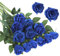 EnixwH 12 Rose Artificielle Fleurs, Bouquet Fleur Artificielle Naturelles et Réelles, 52 cm Longue Tige Réaliste Roses Artificielles, Fausse Fleur pour Home, Mariages, Décorations de Fête (Bleu)