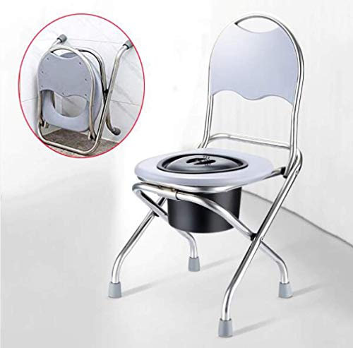 Toilet Chair Multifunctional Folding Commode Chair Handicap Toilet seat Toilet Frames for The Elderly Mobile Toilet Seat Chair Set Toilet Safety Frame Heavy Duty for Adults, Handic