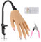 übungshand Für Nageldesign, Silikon Hand Mit Nail Tips, Flexibles Bewegliches übungshand Mit Verstellbare Halterung, übungsfinger Für Nageldesign, Professionelle übungshand Für Gelnägel (Hautfarbe)