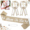 Qianyu Mom to Be Schärpe Neutrale Schärpe aus Sackleinen für Werdende Mütter Babyparty-Dekoration Korsage für Daddy to Be Rustikale Boho-Party-Dekoration für Schwangere Mütter Geschenk-Requisiten