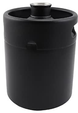 LCQSYE bierbrauset 2L / 3.6L / 5L Homebrew Bier Minifass Druckbeaufschlagter Growler Mattschwarzer Fassbierspender Druckminderer(Black 2L)