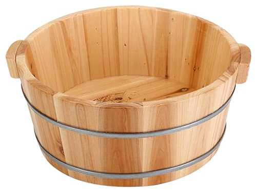 Fußbad 14.2x6.3 '' Fußbad Schüssel Holzpediküre Schüssel Spa Massage Fuß einweichen Badewanne Widerständiges Fußbadesbecken Entfernen