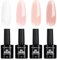 TOMICCA UV Nagellack Set, 4 Farben Milchig Weiß, Rosa Gel Nagellack Für UV Lampe Soak-Off UV/LED für Nagelstudio & DIY Home, 8ML