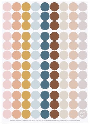 dot on Klebepunkte boho 20 mm | 107 Sticker | perfekt als Ergänzung für alle dot on Kalender | Aufkleber Klebepunkte dots Planen Organisation Motivation Dekoration