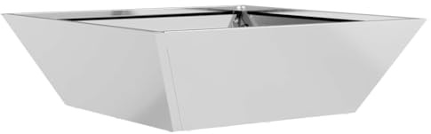 vidaXL Garten-Pflanzgefäß Silber 50 x 50 x 15 cm Verzinkter Stahl, Garten und Terrasse, Moderner trapezförmiger Blumentopf, Metallpflanzer, Draußen, Minimalistischer Dekotopf