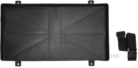 Marine Battery Tray 12V Boat Battery Holder with Hold Down Strap for RV Trailer Yatch (Large Size)