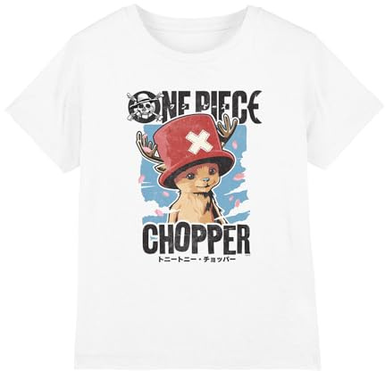 One Piece Boy's Season Two Chopper Portrait Boys T Shirt, White T-Shirt (Pack of 1)