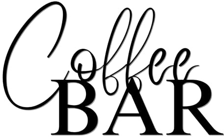 Traumwelten-Zimmermann Wand-Schriftzug Coffee Bar – 3 mm Holz – Wanddeko in Schwarz oder Weiß – moderner Deko-Schriftzug für Küche, Essbereich, Kaffeestation & Home Bar – stilvolle Wandgestaltung