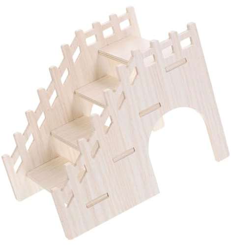 Abaodam Holzleiter für Hamster und Kleintiere Natürliche Sichere Holzrampe Glatte Oberfläche Robustes Kletterzubehör für Käfigdekoration Fördert Spiel und Entspannung Kleiner Nager